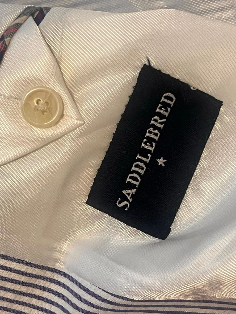 Saddlebred Blue & White Seersucker jacket size 50 R